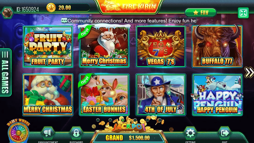 Roscoe's Gameroom Interface